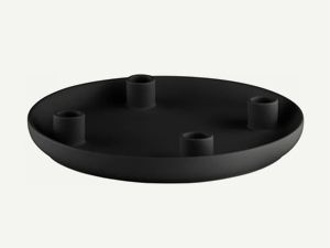 Adventkerzenteller aus Keramik in Schwarz