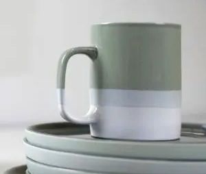 Tasse / 350ml aus Keramik in Pastelltönen Mint