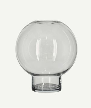 Mundgeblasene Kugelvase aus Klarglas