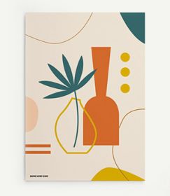 Poster in A3 mit floralen Illustrationen in bunten Farben