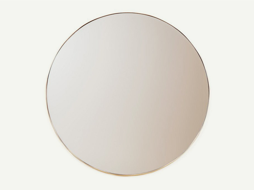Runder Spiegel (80cm) mit Goldrahmen