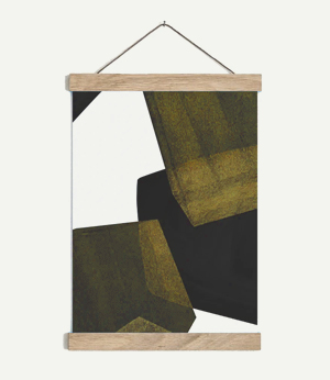 51 cm breite Posterleiste aus Eichenholz mit braunem Baumwollband