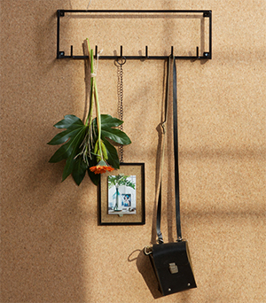 Metallgarderobe in Schwarz mit 6 Haken