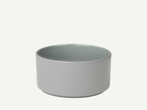 Schale M aus Keramik in Grau mit matter Außenfläche