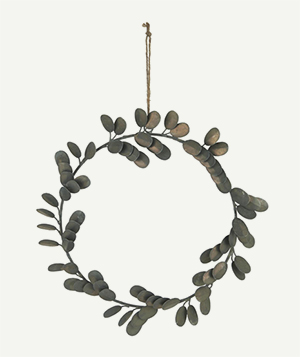 Blätterkranz aus Metall kupferfarben