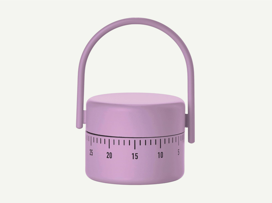 Küchenuhr in der Farbe Lila aus pulverbeschichteten Metall