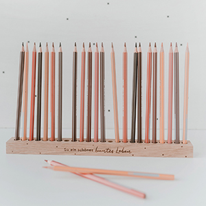 Stiftehalter aus Eichenholz für 24 Stiften