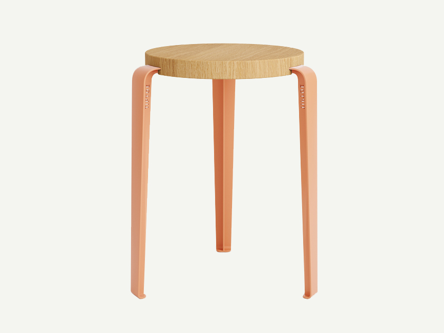 Hocker mit Beinen aus pulverbeschichtetem Stahl