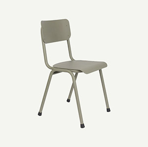 Stuhl mit Stahlgestell in Mossgrey und Sitzfläche mit mattem Finish