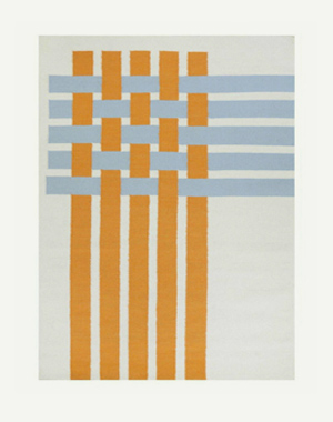 Teppich aus Wolle und Baumwolle mit geometrischen Muster