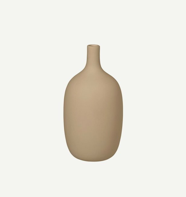 Kleine Vase in sandigen Khaki-Farbton: Durchmesser 11cm, Höhe 21cm
