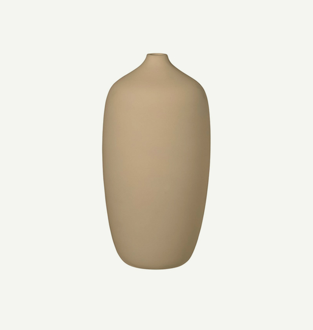 Kleine Vase in sandigen Khaki-Farbton: Durchmesser Ø 13cm, Höhe 25cm