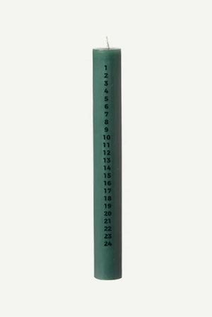 Adventkerze mit aufgedruckten Zahlen von 1-24