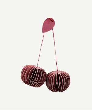 Bunter Christbaumschmuck Cherry aus Papier