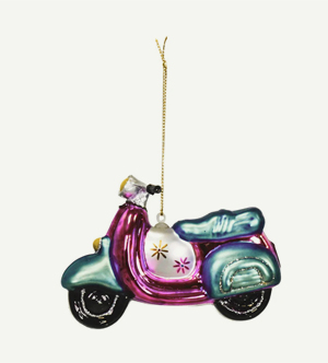Christbaumschmuck aus Glas in Form einer Vespa