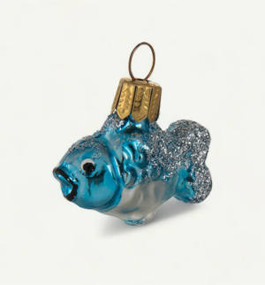 Christbaumschmuck aus Glas in Form eines Fisches